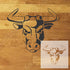 Bull Head Mascot Stencil  design mockup with inset of the stencil sheet